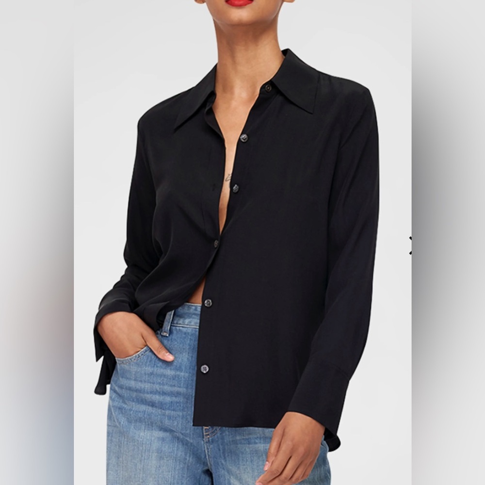 Classic Black Button-Down Shirt - Women